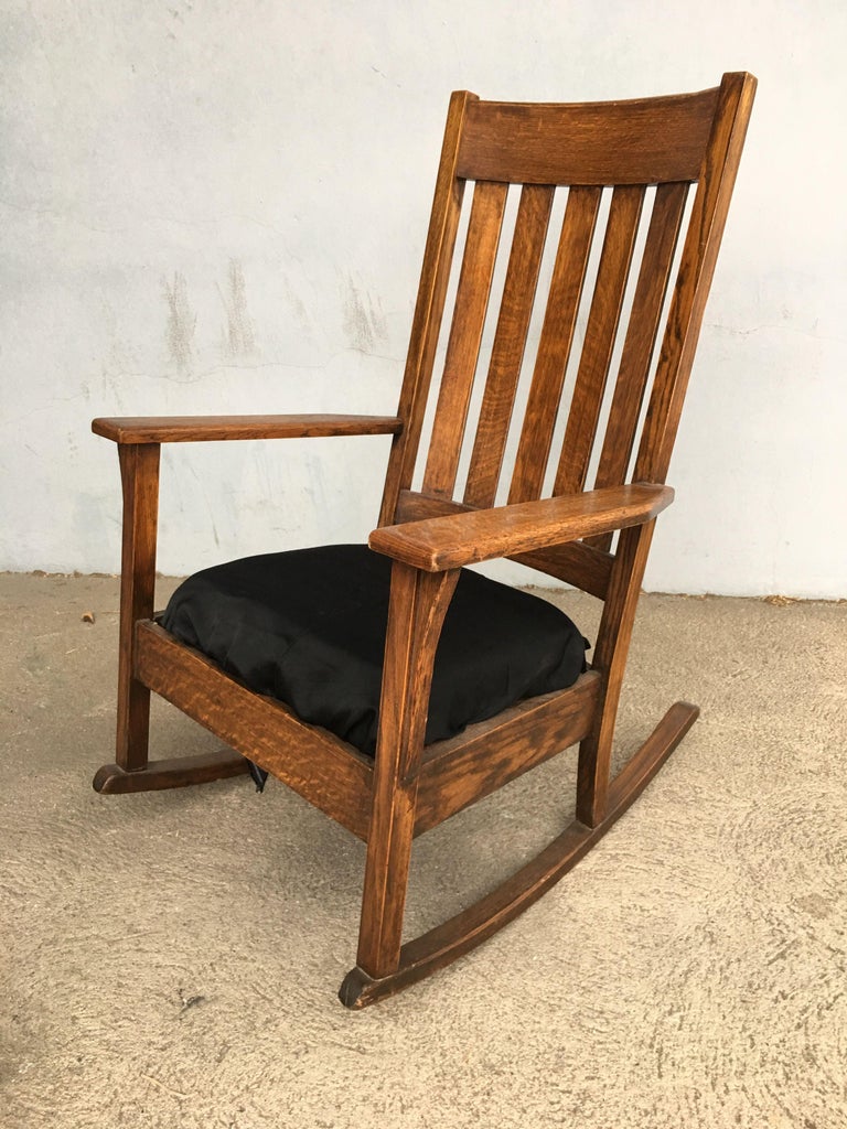 Mission Chestnut Slat Back Rocking Chair by National Chair Co.