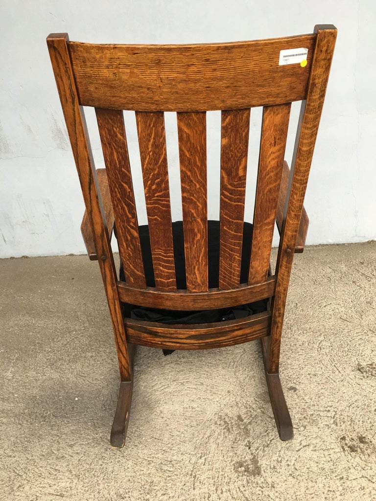 Mission Chestnut Slat Back Rocking Chair by National Chair Co.