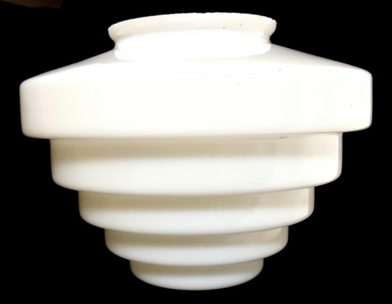 Stepped Art Deco Skyscraper Ceiling Mounted Globe with Fixture 2 Available