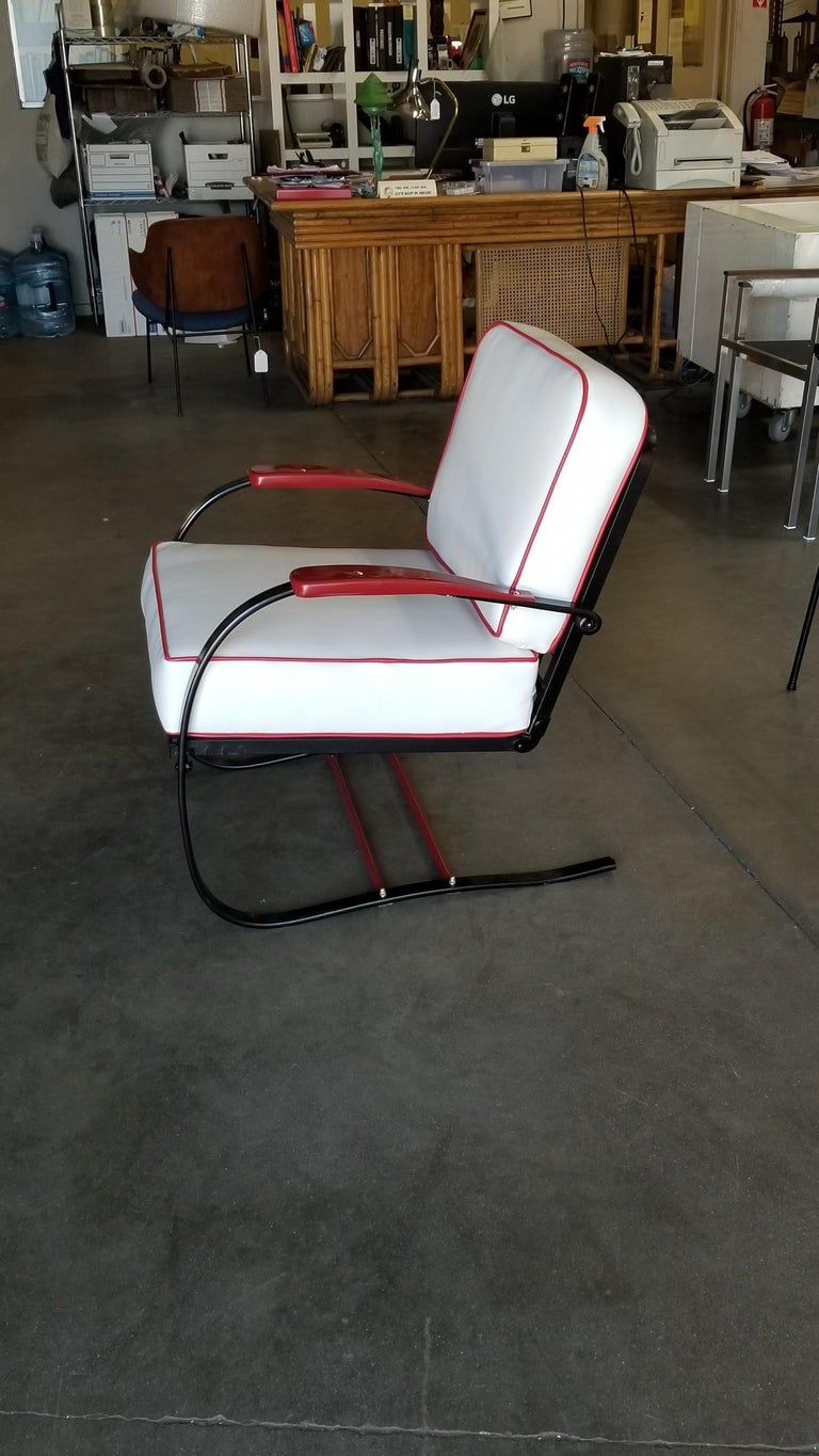 Wolfgang Hoffmann Custom Red and Black Springer Recliner Chair for Howell