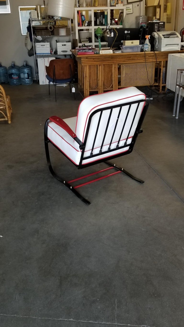 Wolfgang Hoffmann Custom Red and Black Springer Recliner Chair for Howell