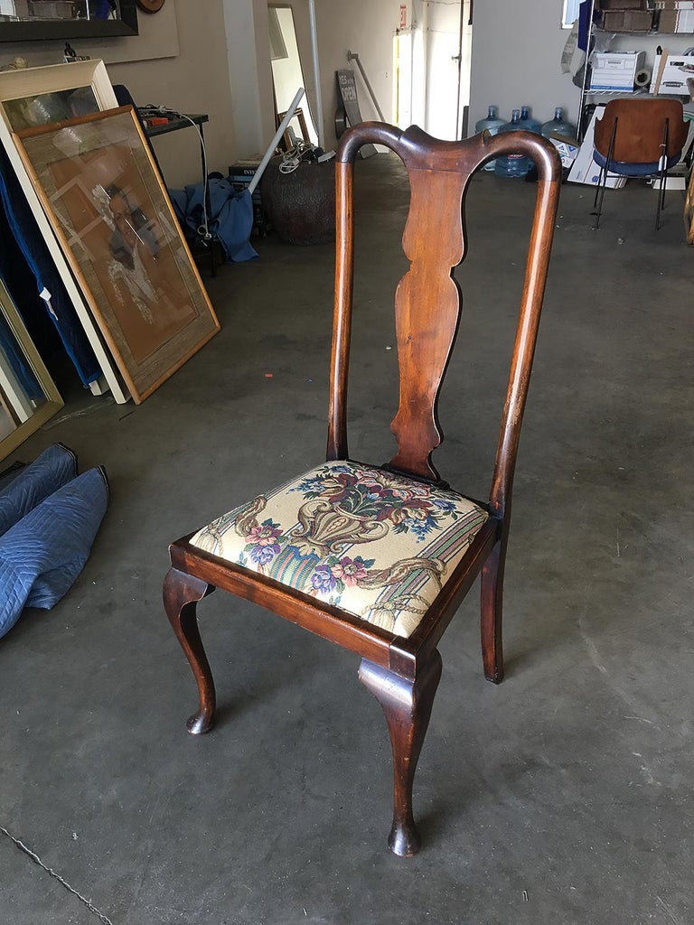 Pre-War Mahogany Art Deco Era Dining Room Chair Set of Four