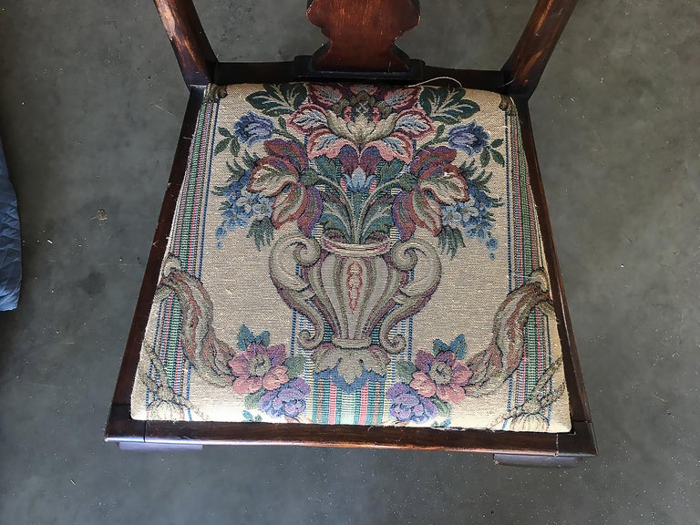 Pre-War Mahogany Art Deco Era Dining Room Chair Set of Four
