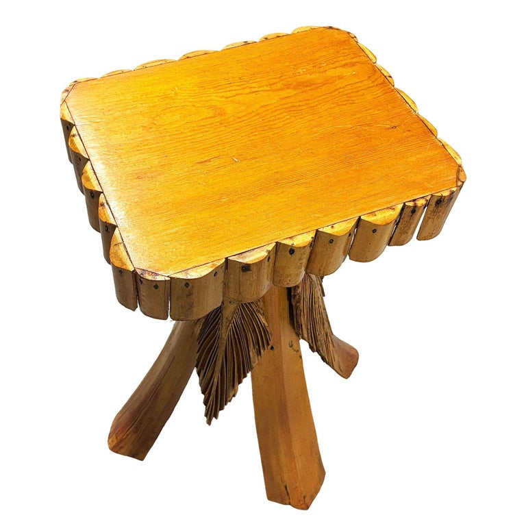 Restored MCM Hawaiian Split Bamboo Side Drinks Table w/ Koa Wood Top