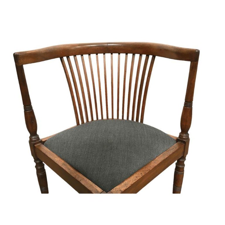 Jugendstil Maple Wood Corner Chair with Upholstered Seat by Adolf Loos, c. 1900