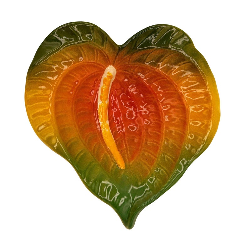 Mid-century Anthurium Ceramic Candy Dish by Tropical Clay Hawaii