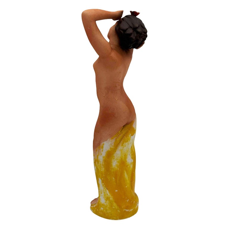 Mid-century Hawaiian/Polynesian Nude Femaile Ceramic Sculpture, Japan