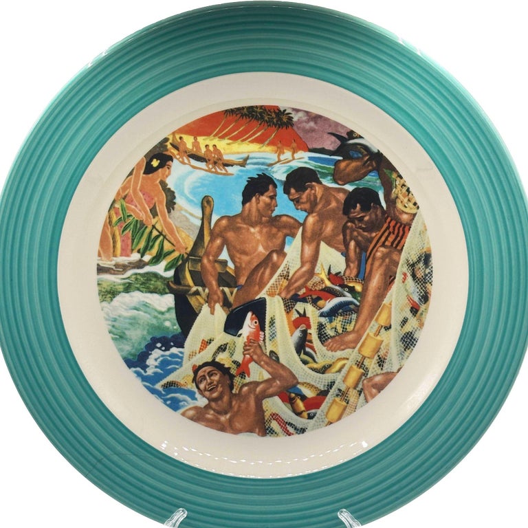 16" Eugene Savage "Festival of the Sea" Serving Platter, Lynn Krantz Dish Books