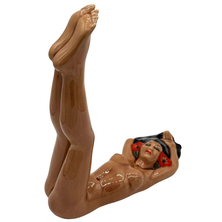 Nude Hawaiian Girl California Pottery Wall Art by Dorothy Kindell