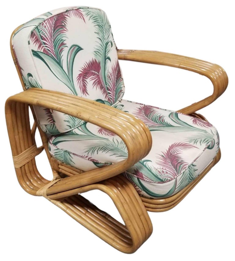 Restored 5-Strand 'Double Triangle' Lounge Chair W/ Floating Seat