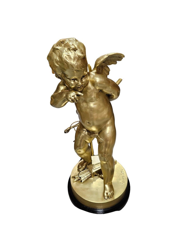 Restored Cherub Sculpture "Le Petit Malin" by Benoit Rougelet Converted Lamp