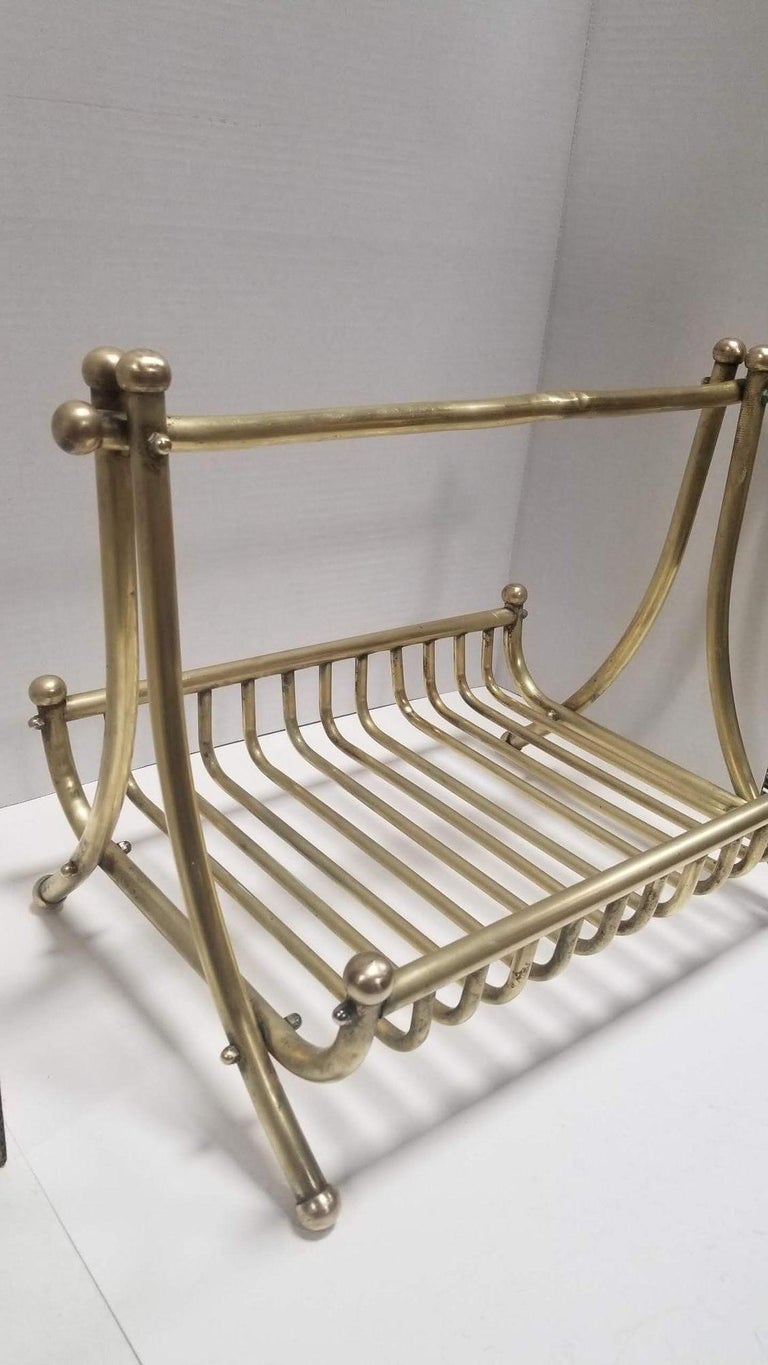 Turn of the Century Brass Newspaper Rack 1910s