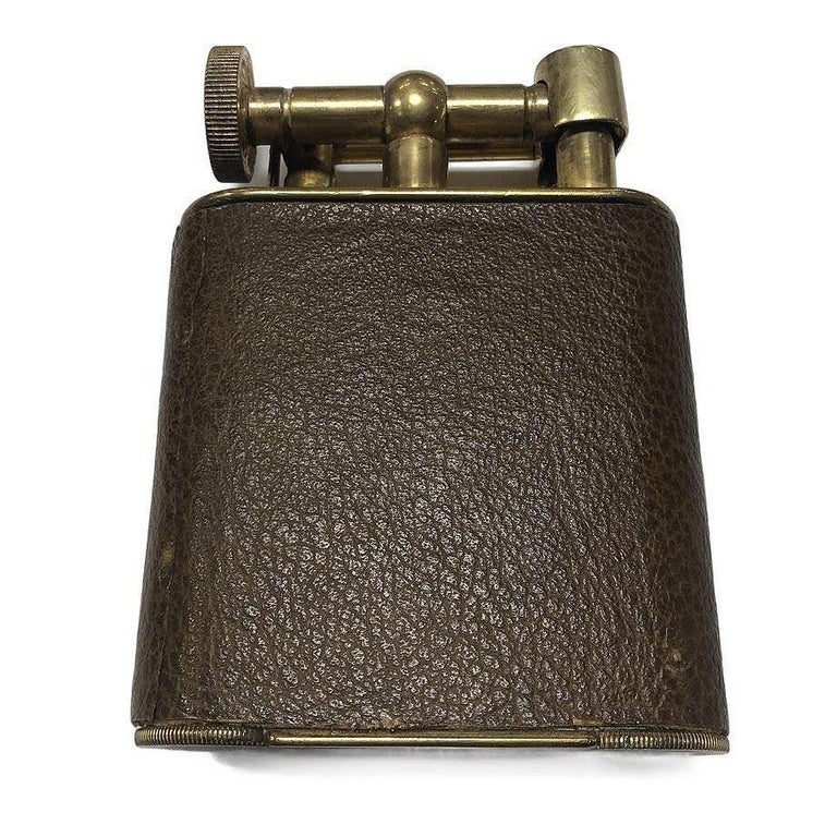 "The Classic Lighter" Brass& Leather Jumbo Tabletop Lighter