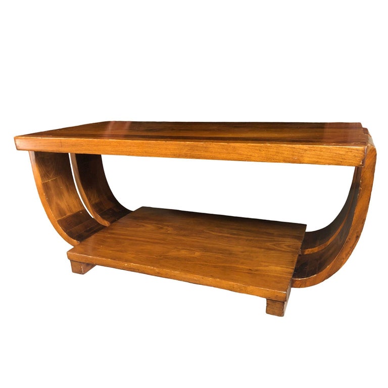 Geometric Art Deco Coffee Table by Gilbert Rohde for Brown Saltman