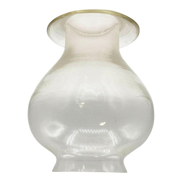 Victorian Clear Glass Oil Lamp Fluted Hurricane Shade