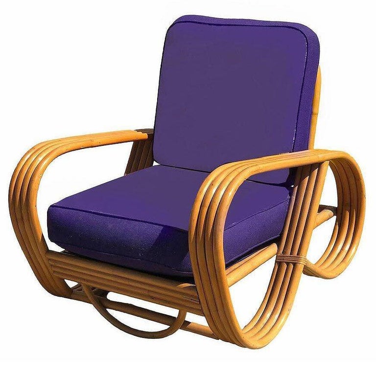 Restored MCM Rattan 4-Strand Reverse Pretzel Sofa & Lounge Chair Livingroom Set