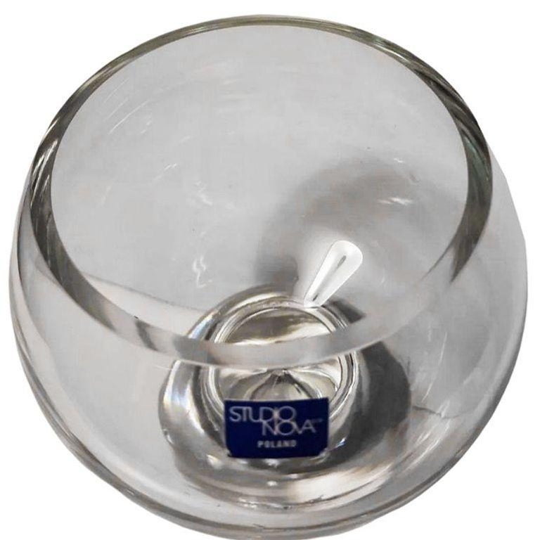 Post-Modern Polish Art Glass Double Bubble Ball Bud Vase by Studio Nova