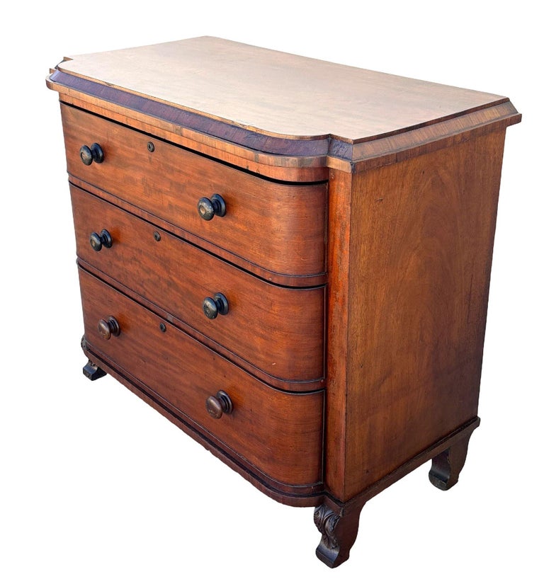 Late 19th Century Victorian Queen Anne Lowboy Dresser with Sculpted Front