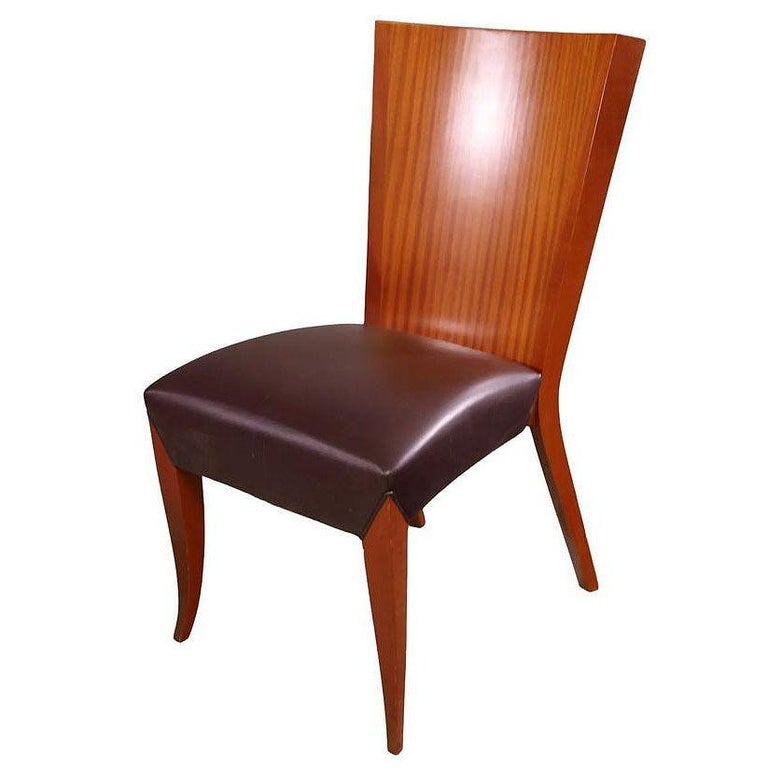 Dakota Jackson "Aldabhra" Sculptural Side Chair w/ Black Leather Seat