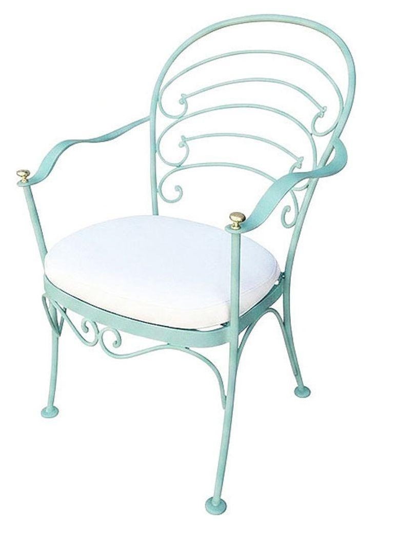 Restored Teal "Ribcage" Patio/Outdoor Lounge Chair W/ Brass by Woodard, Set of 2