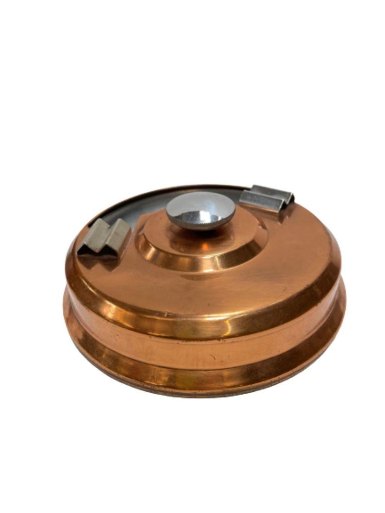 Machine Age Copper and Steel Smokeless Ashtray