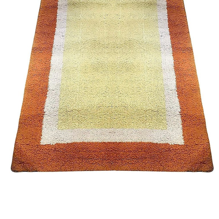 Post Modern Geometric Tricolor Scandinavian Shag Wool Rug