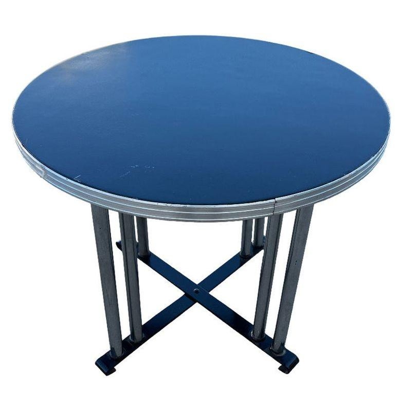 Streamline Art Deco Chrome Round Side Smokers Table