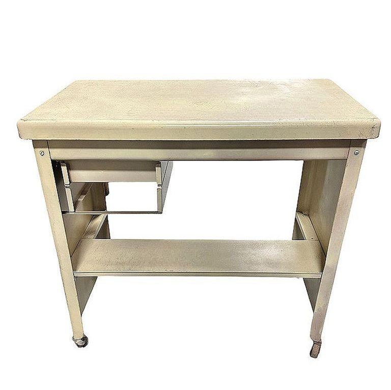 Mid-Century Rolling Tanker Work Task Desk by Cole Steel