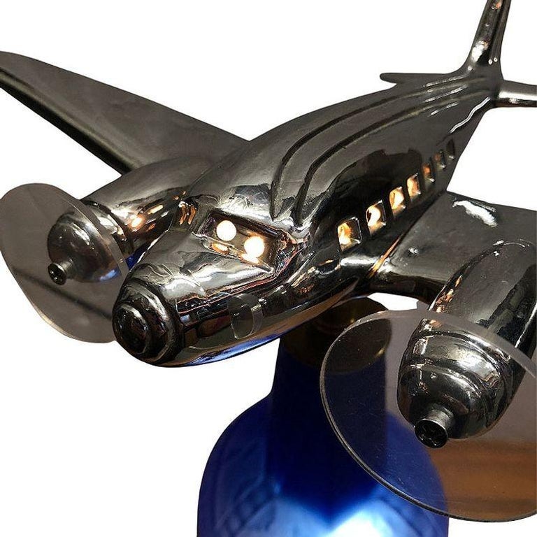 Neo Art Deco 1939 New York World's Fair DC-3 Airplane Lamp Derico, Rick Ramírez