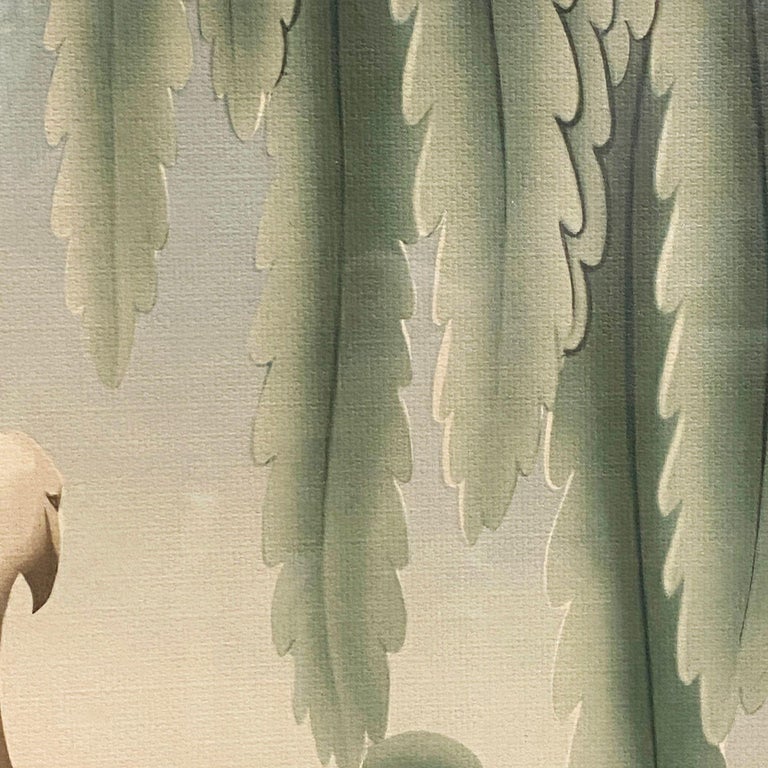 1940 Tropical Flamingo Lovers Scenic Print, by Billy Seay for Turner