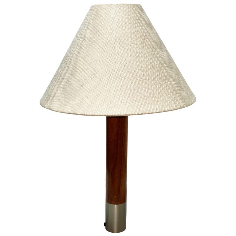 Nickel Básica M2 Table Dimmer Lamp by Santiago Roqueta For Santa & Cole w/ Shade