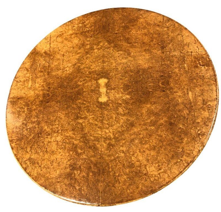 Restored Art Deco Jules Leleu Round Oak Burled Wood Table