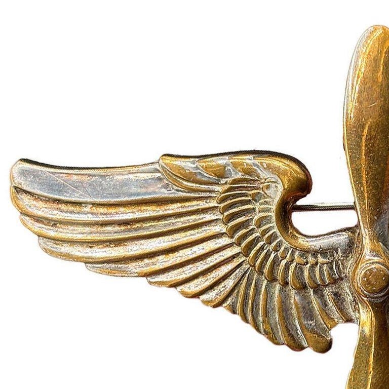 WWII USA Air Corps Force Sterling Silver Brooch Pin Badge by Meyer
