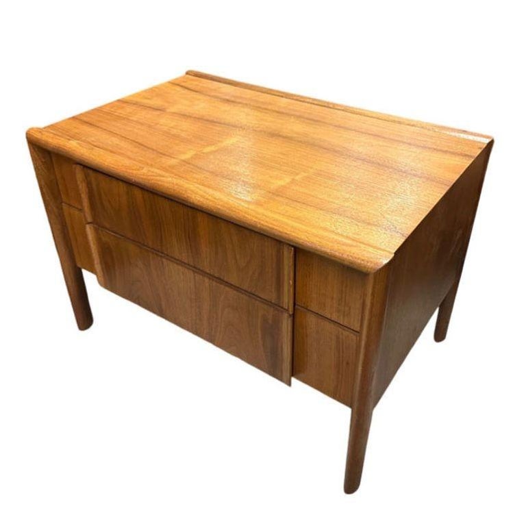 Mid Century "Parallel" Walnut End Table Commode by Barney Flagg For Drexel