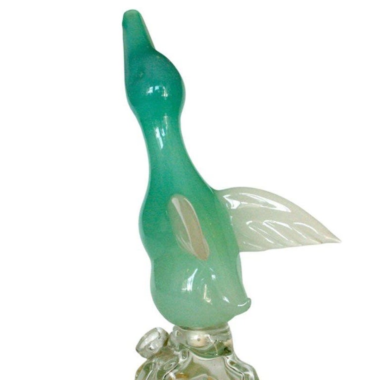 Archimede Seguso Alabastro Murano Duck Decanter Bottle