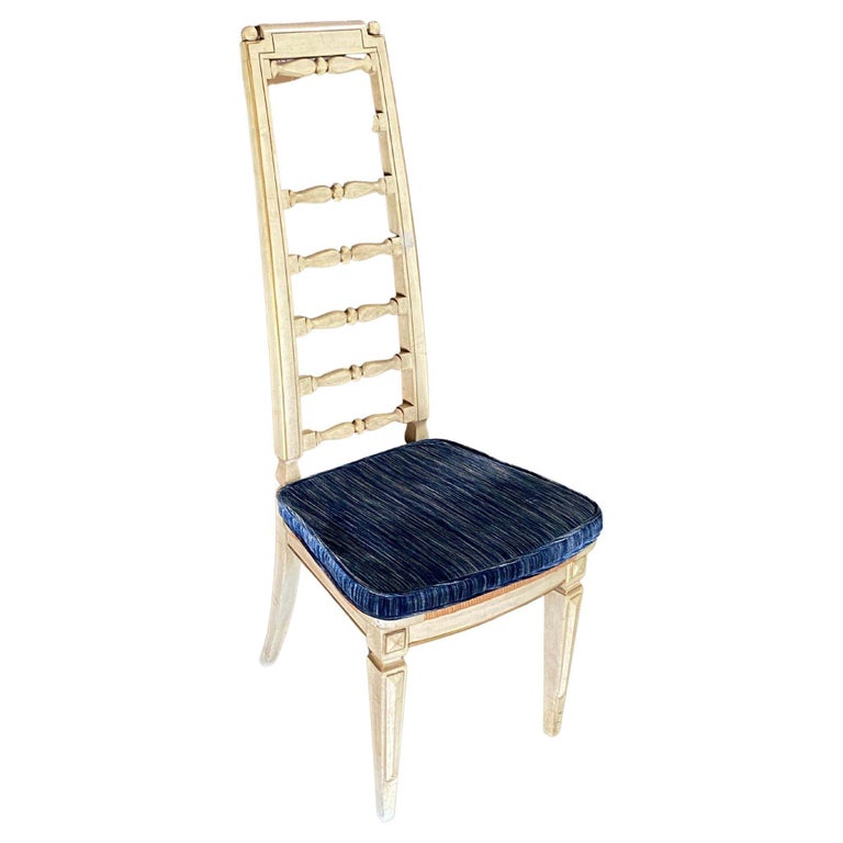 Portoro Nero Marble Dining Set with High Back Thomasville Chairs