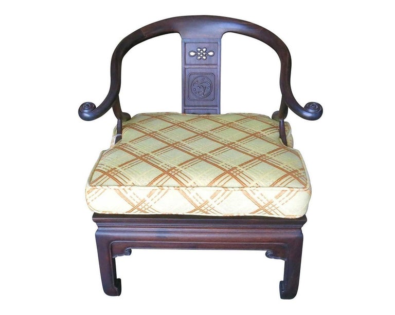 James Mont Style Horseshoe Lounge Chairs, Pair