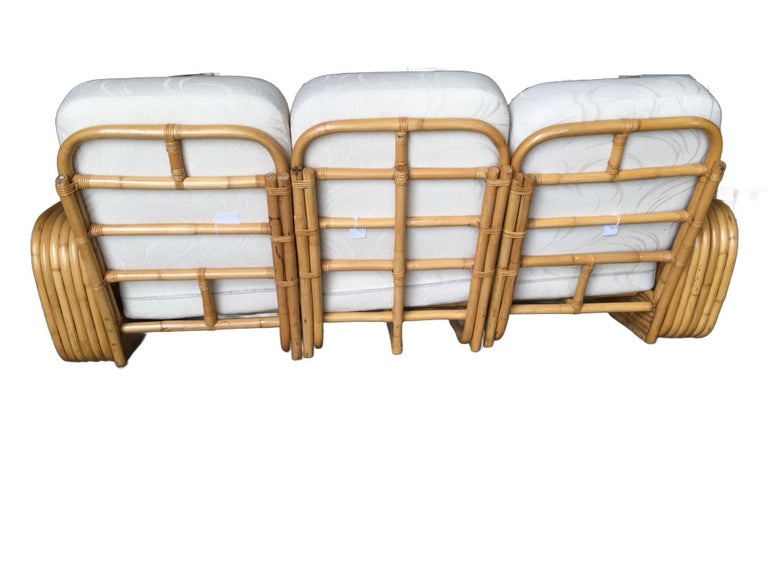 Restored Paul Frankl Style Six-Strand Square Pretzel Sectional Sofa