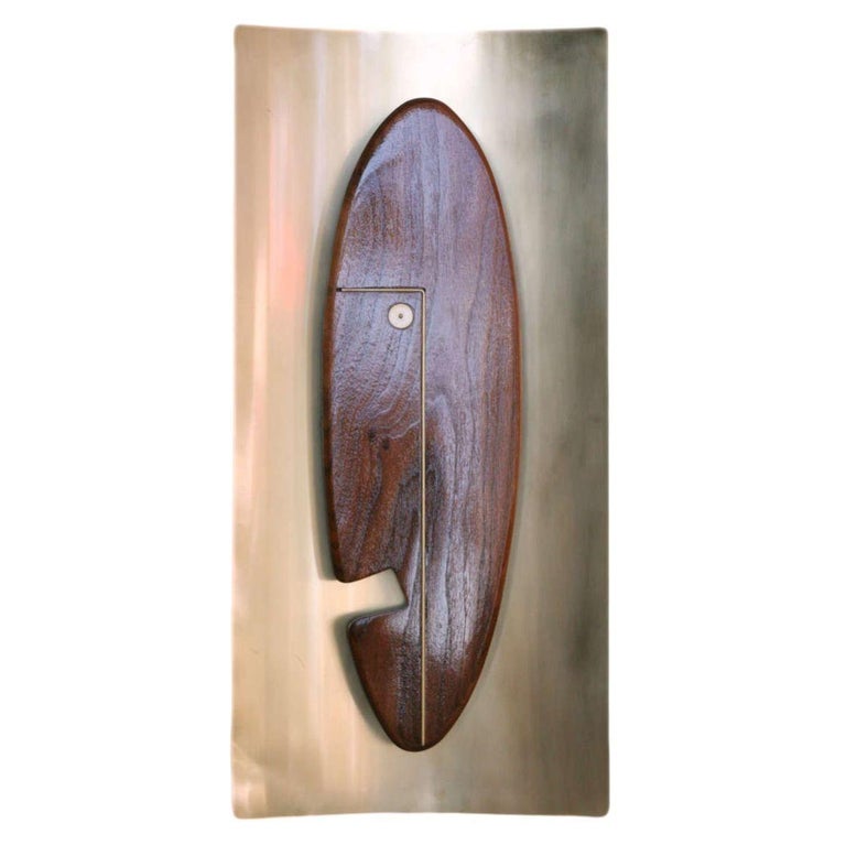 Midcentury "Face" Wall Art Sculpture Pair by Westwood Chadwick
