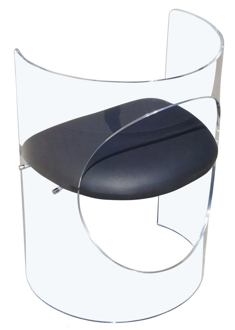 MCM Foating Seat Lucite Wrap Around Chair by Charles Hollis Jones, 10 Available