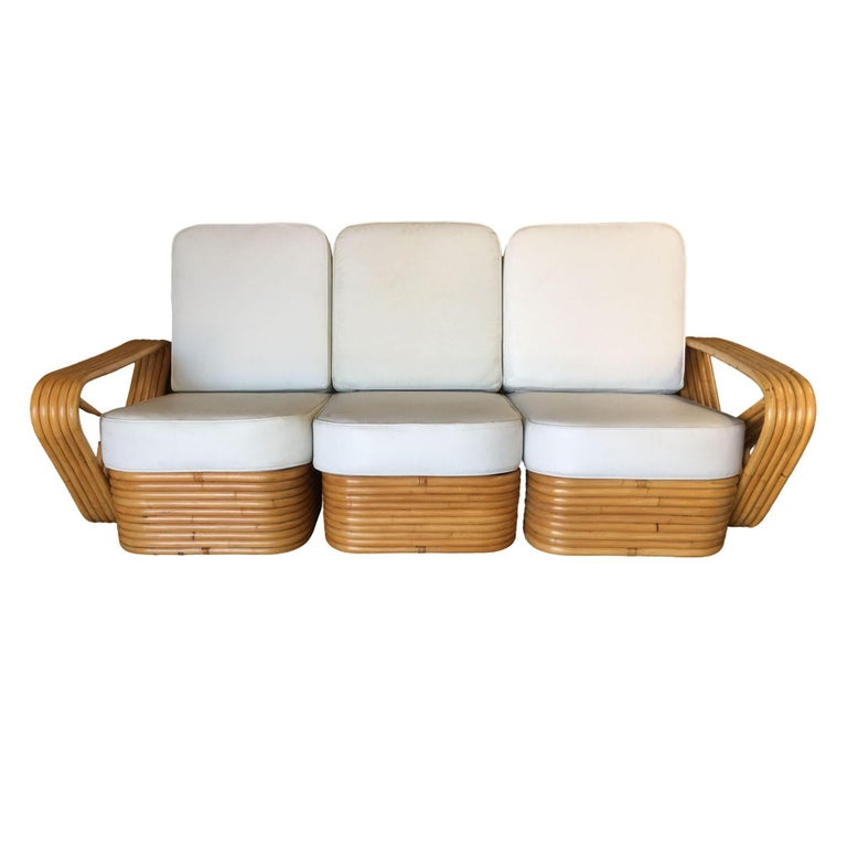 Art Deco Five-Strand Square Pretzel 3-Seater Sectional Sofa