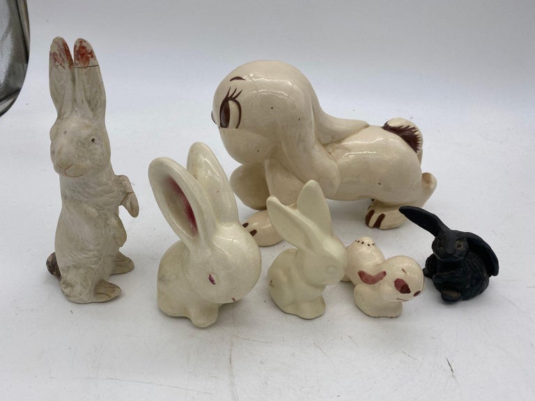 Magician Silver Bunny in a Hat Rabbit Figural Collection