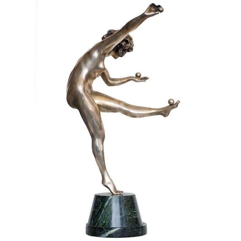 French Art Deco Bronze Figure 'Trickstress' by CJR Colinet