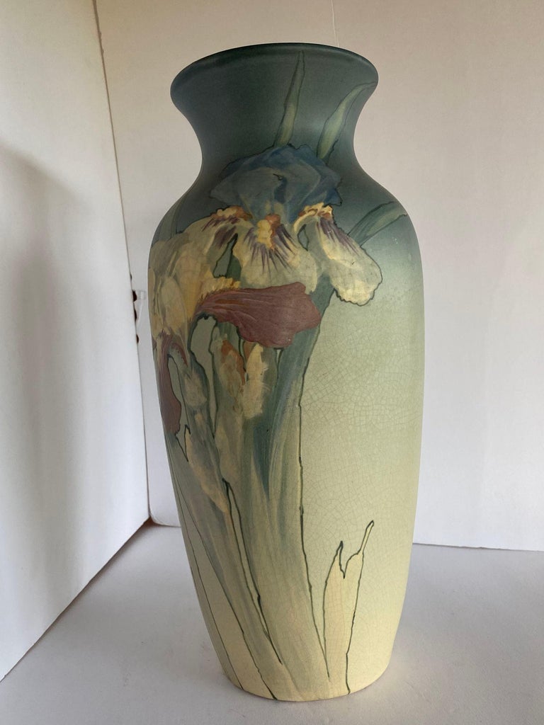 Art Nouveau Hand-Painted Art Pottery Vase by Weller Pottery