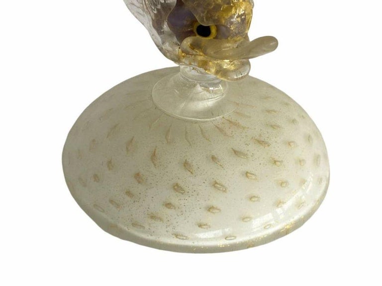 Mid-Century Venetian Murano Glass Dolphin Vase By Salviati