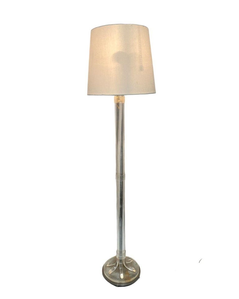 Hollywood Regency Lucite and Chrome Floor Lamp