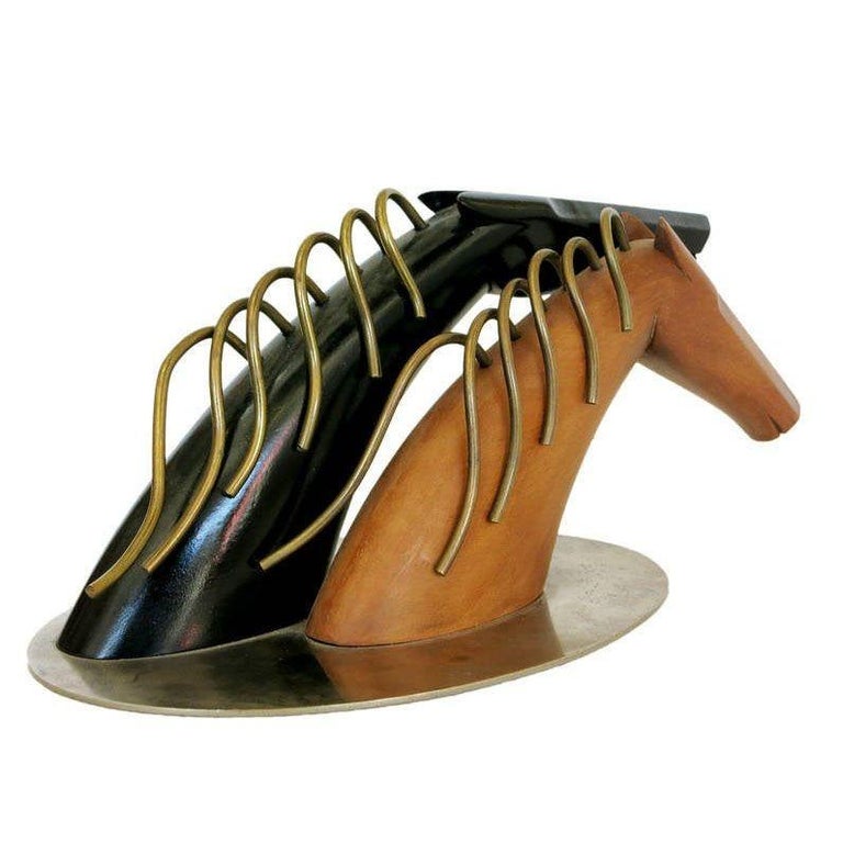 Art Deco Hagenauer Style Carved Horses by Sier Kunst