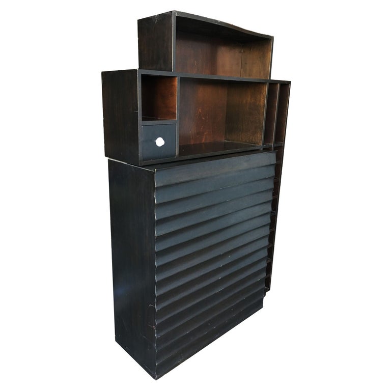 Postmodern Espresso Wood Dining Room Convertible Bar Cabinet, 1990