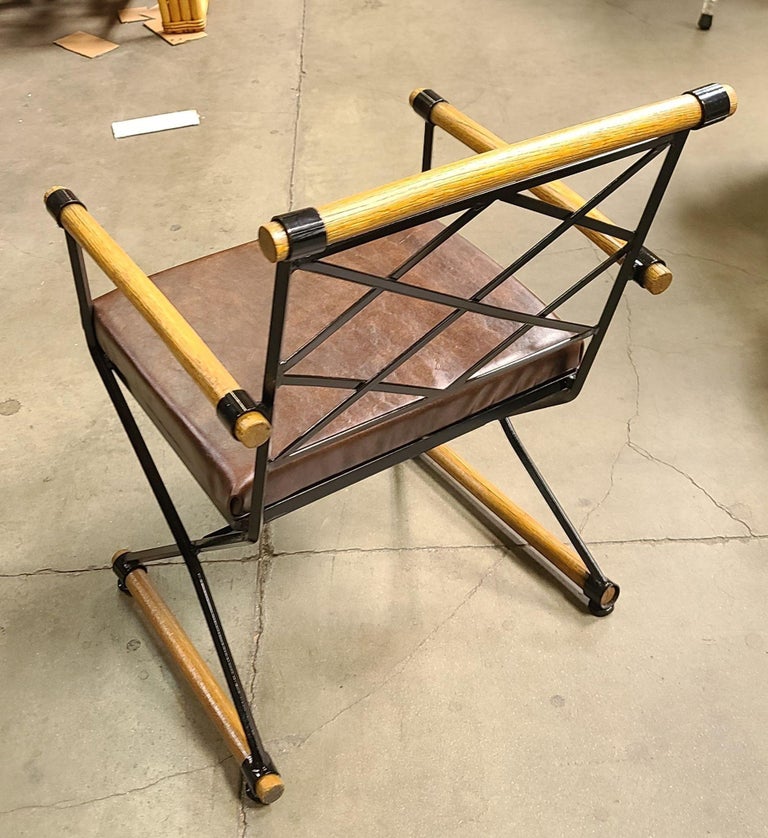 Cleo Baldon Style X-Form Arm Directors Dining Chair, Circa 1970