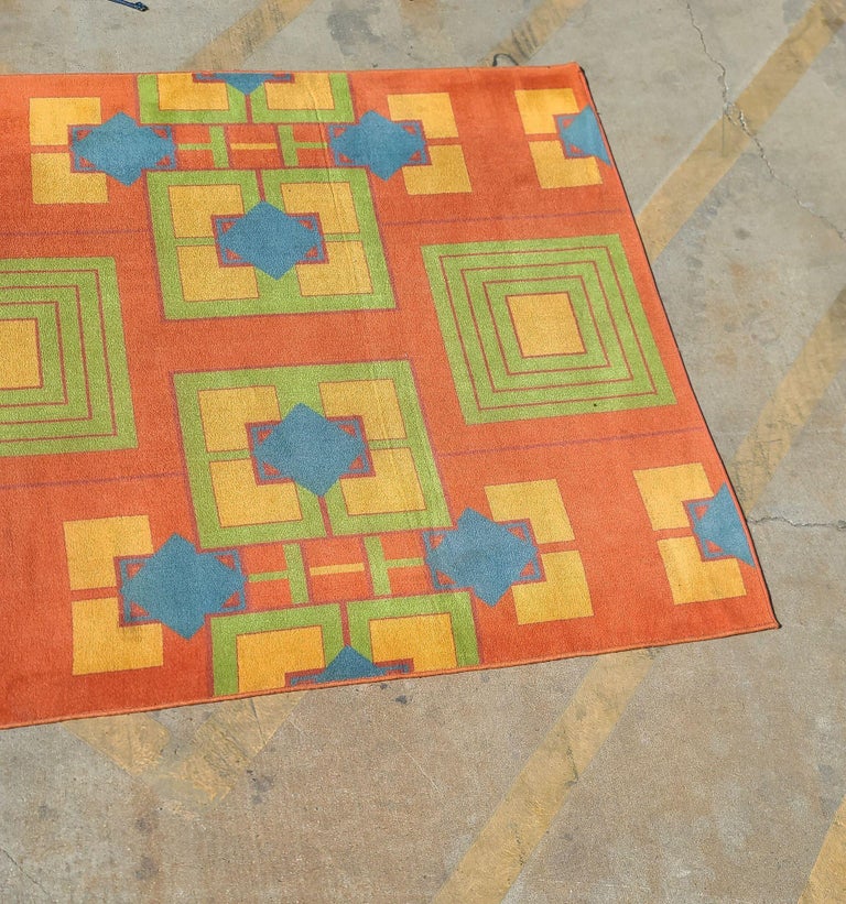 Original 6.4' X 13.7' Art Deco Revival Area Rug From the Arizona Biltmore